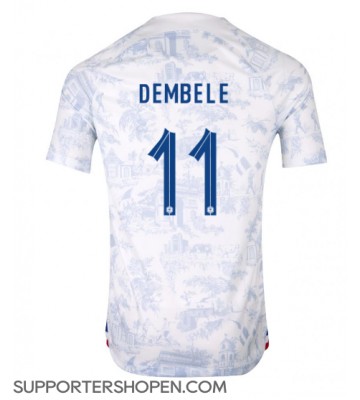 Frankrike Ousmane Dembele #11 Borta Matchtröja VM 2022 Kortärmad